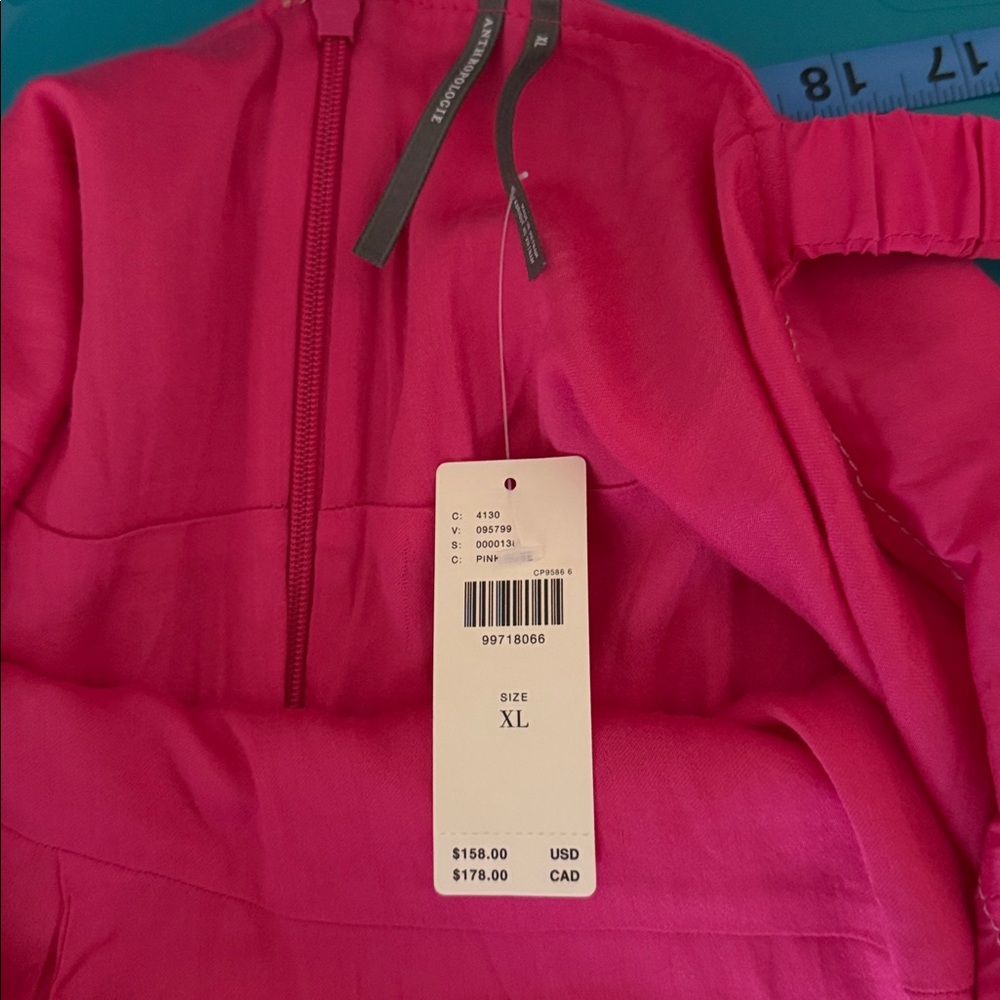 NWT Pink Plunge Drop Waist A-line Mini Dress, size XL - Picture 7 of 9
